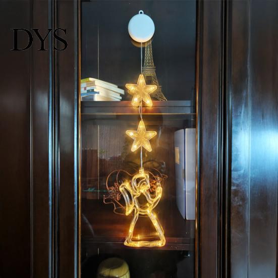 Seasonal Window Display Lights Star Moon Hanging Light, Warm LED String Lights, Indoor Festive Party Decor Decorative Atmosphere Lamp for Home Holiday