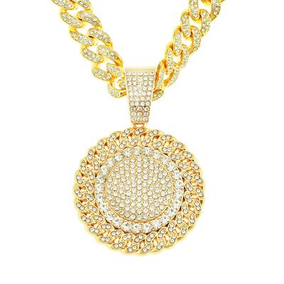 Collana Cubana Girasole Incrostata di Diamanti, Collana Punk Dominatrice, Accessori Decorativi Pendente Hipster Creativo da Uomo