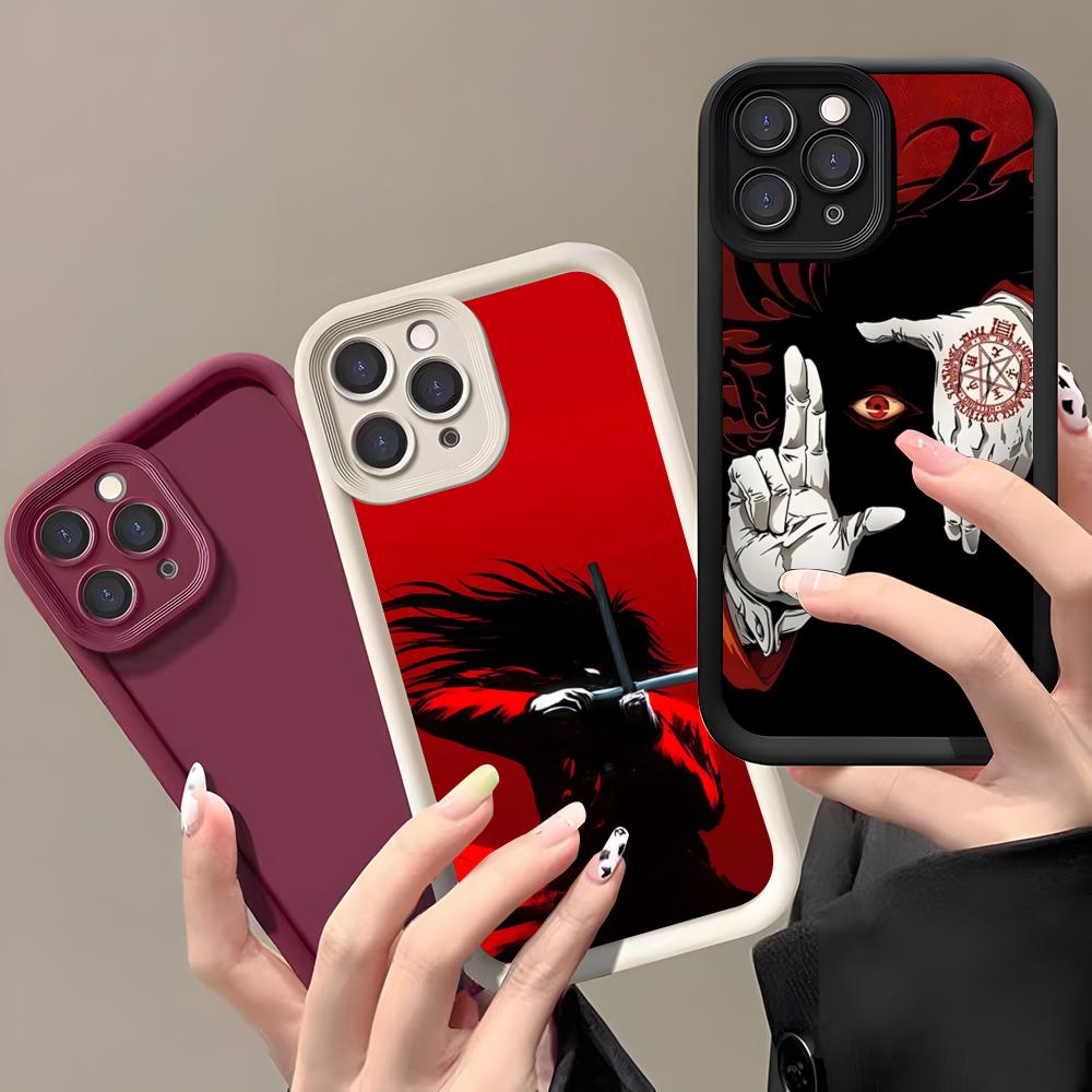 HELLSING Anime Phone Case For IPhone 17 Air 16 E 15 14 Plus 13 12 11 Pro Max Black Sky Eye Stepped Protective Case