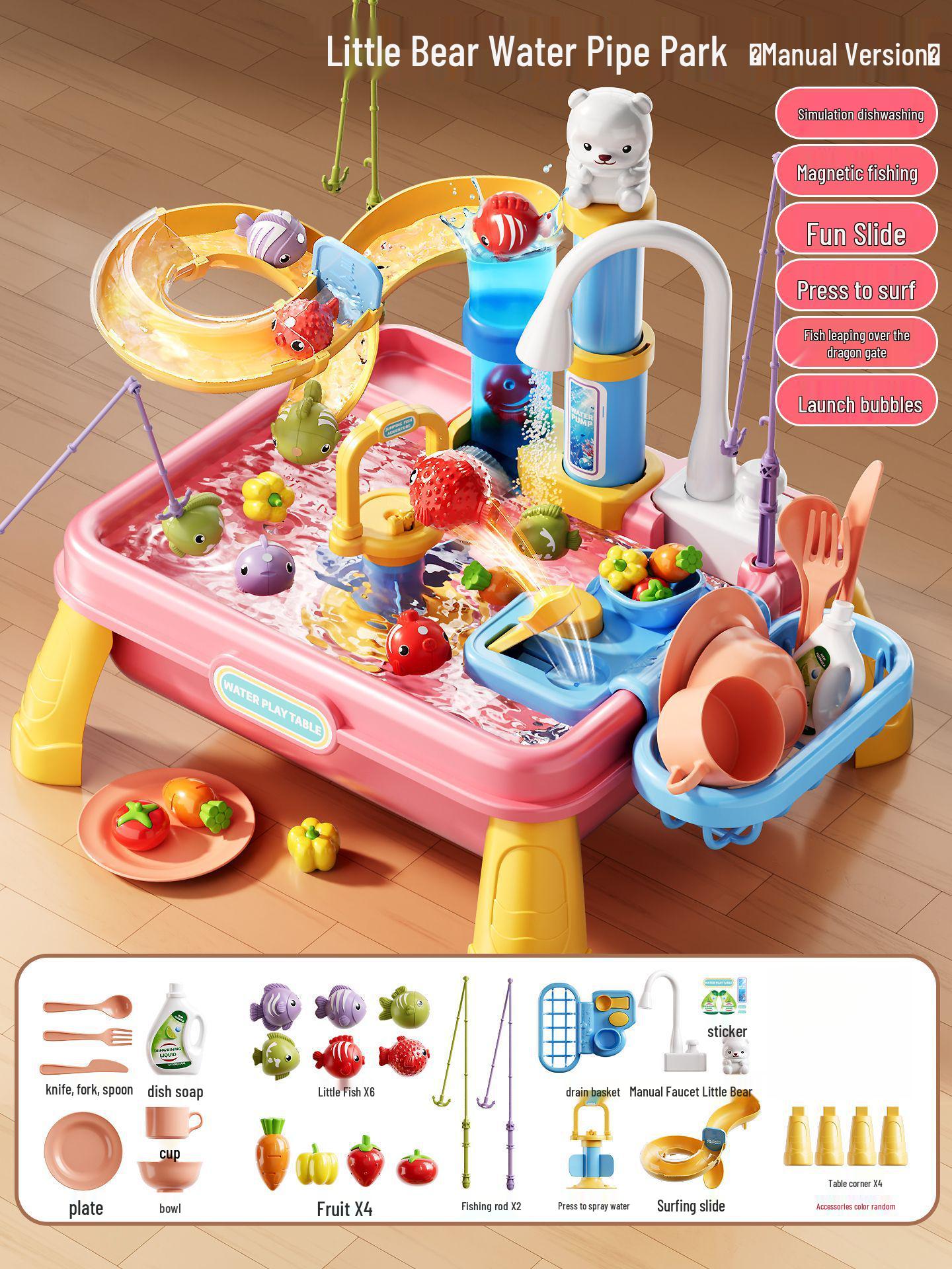 Детская водная игровая кухня с краном и посудомоечной машиной, игрушка