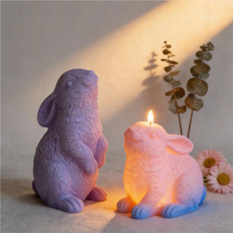 Easter Baking Molds, Reusable Bunny Egg, Easy Release Silicone Candle Making Molds, Decor for Plaster, Wax, Clay, Resin Soap