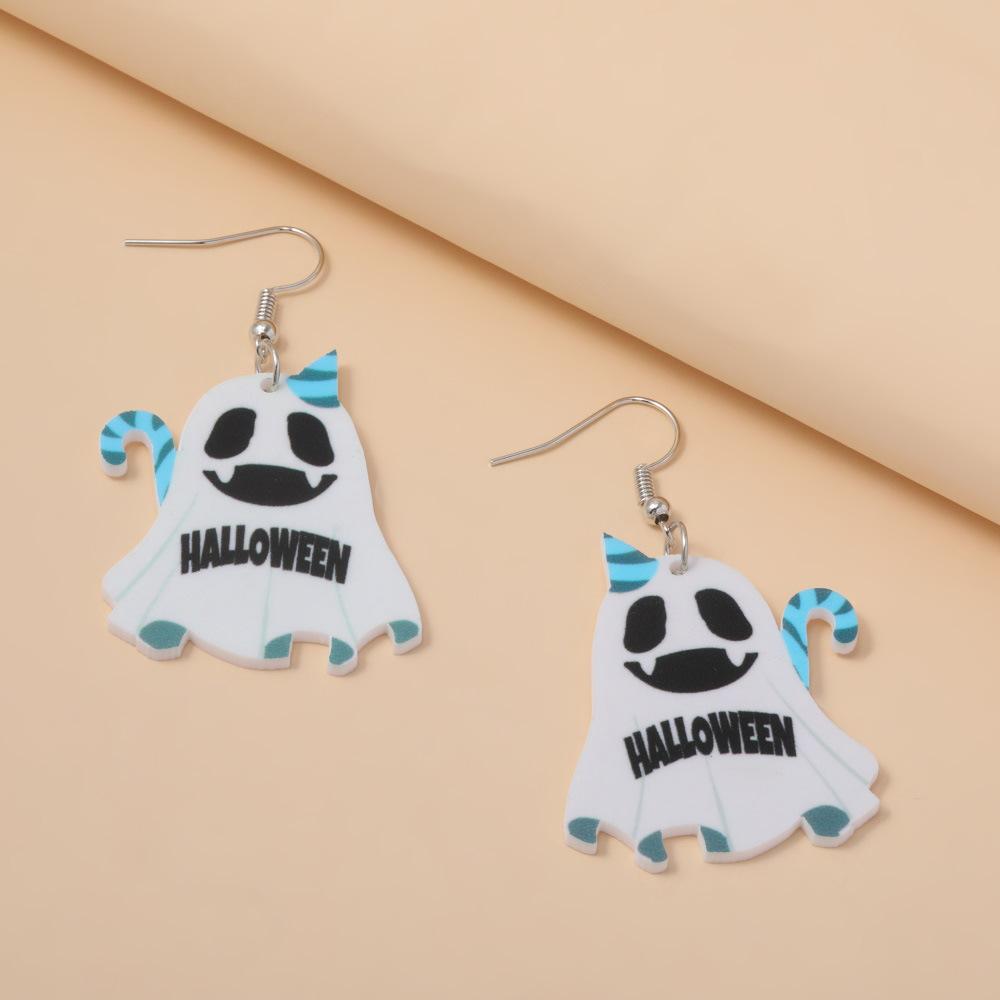 Fully Managed Eco-Friendly Acrylic Earrings, Personalized Halloween Ghost Demon Earrings Earrings
