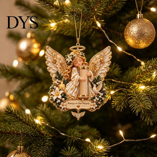 Weihnachtsbaum Hängender Geldhalter Engel Ornament, Acryl Geld Anhänger für Andenkenbehälter Feiertagsdekoration, Festliche Saisonale Geschenke Holografisch