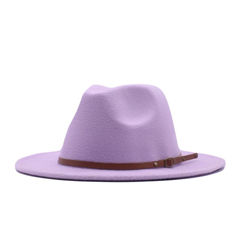 Europäischer, amerikanischer Herbst- und Winter-Kaffeefarbe Jazzhut Kinder Britischer Retro-Flachkrempen-Wollhut Filzhut Vielseitiger Mode-Hipster Zylinder