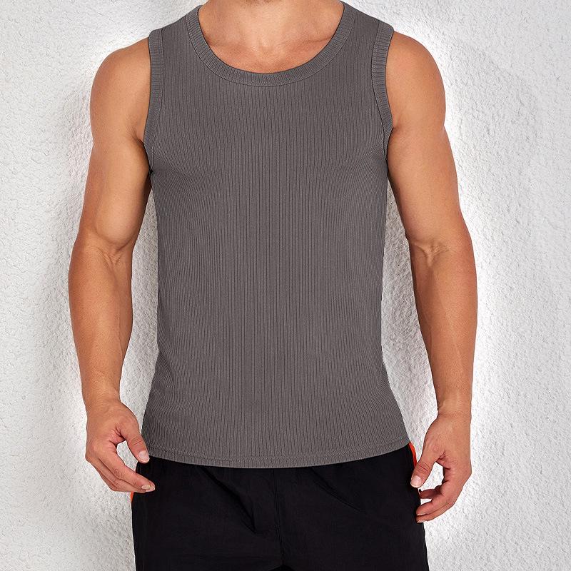 Men's Korean Style Quick-Dry Sleeveless Slim Fit Tank Top for Summer Fitness