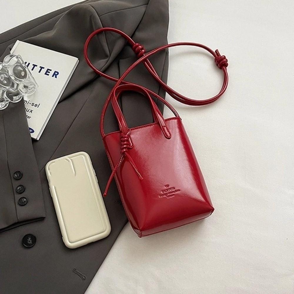 Casual Square Shoulder Bag Pu Leather Mobile Phone Bag Simple Mini Crossbody Bag Male/Female
