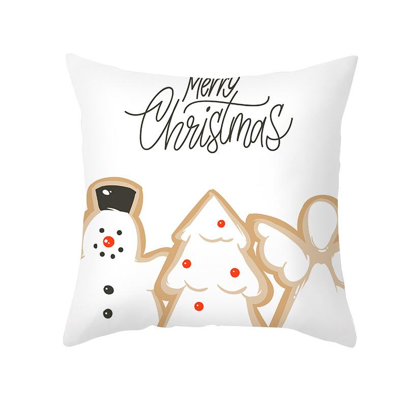 Christmas Pillow Cover Cartoon Letter Print Cushion Cover Office Sofa Pillow Cover Home