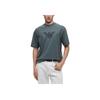 Emporio Armani Ss25 Tričko s výšivkou orla, kulatý výstřih, volný střih, krátký rukáv, Pánské topy, Tmavě zelená, EM001026-AF13669-M9058