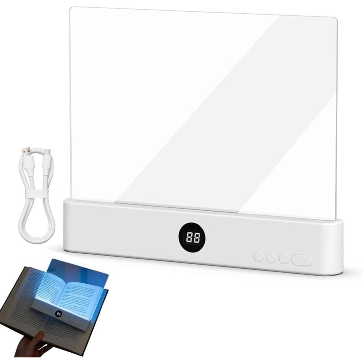 

Smart LED Book Light, Rechargeable Flat Reading Lamp, Reading Lights for Books in Bed, Eye Protection, Flat Book Light LED Reading Night Light білий