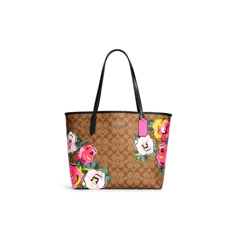 

New COACH Canvas With Leather Shoulder Bag Women s Brown C5785-SVOT8 33.0*16.0*29.2CM