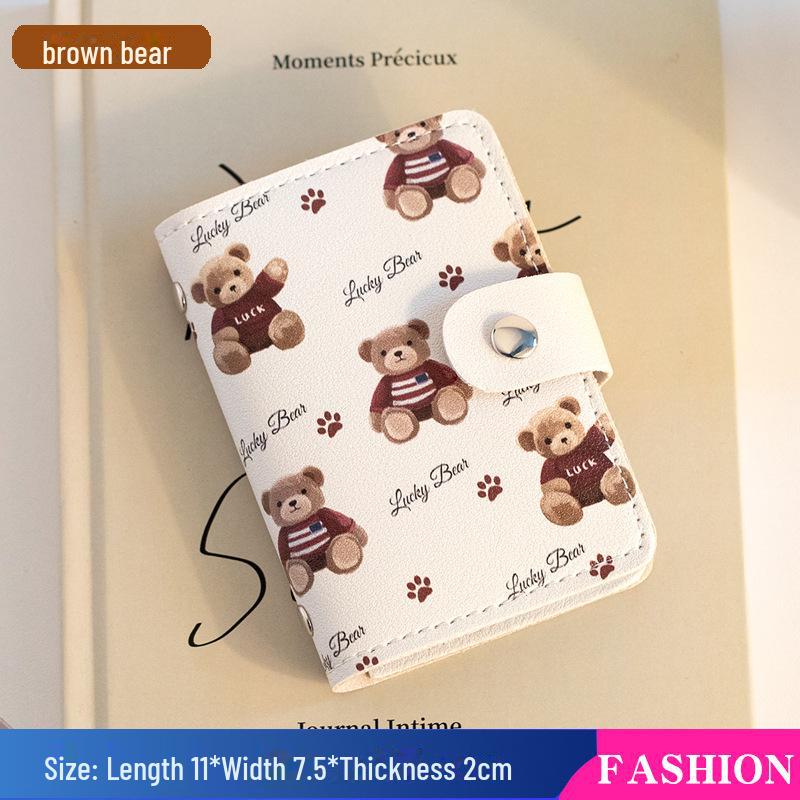 

Ультратонкий милый мультяшный держатель для карт: Большая вместимость, несколько отделений для карт, застежка-пряжка, компактный дизайн для женщин и мужчин, держатель для водительских прав