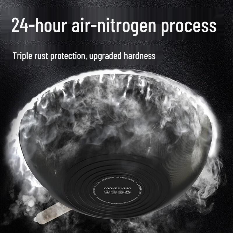 COOKER KING 32cm Uncoated Carbon Steel Stir-Fry Pan