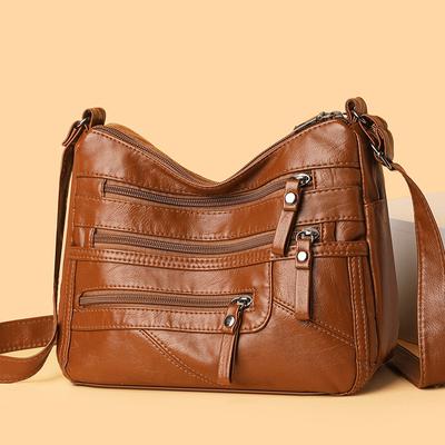 Dámská taška přes rameno z měkké kůže Velkokapacitní crossbody taška