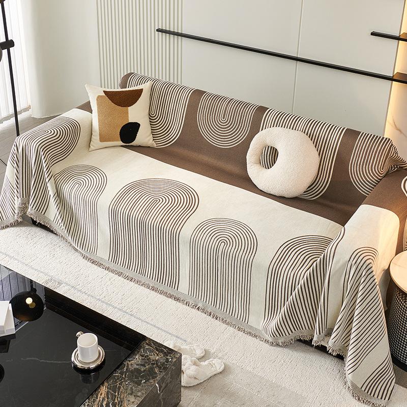 

Дизайн в виде шениловой полосы, диванное полотенце, полная накидка, скандинавский простой утолщенный чехол для диванной подушки, универсальный чехол «все включено» 180*130cm