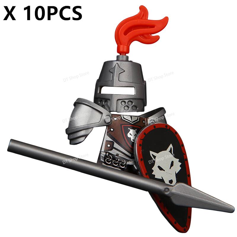 Medieval Ancient Castle Green Dragon Raven Knights Armour Assemble Scene Building Block Figures Children's Bricks DIY Toys Gifts