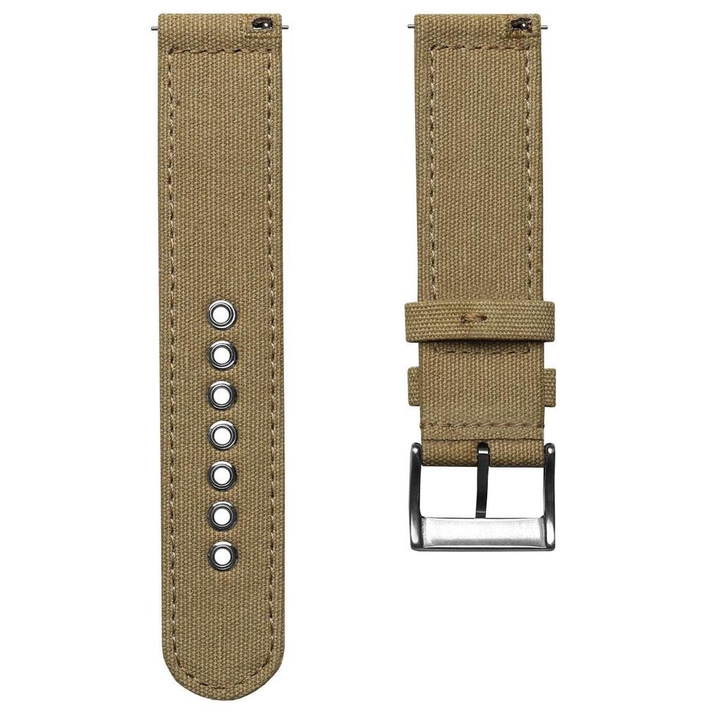 [ZULUDIVER] Zulu Diver Cloyd Canvas Watch Band 100% Cotton - Quick Release Spring Bars - Stainless Steel Buckle - Vintage Military Style - Desert Sand