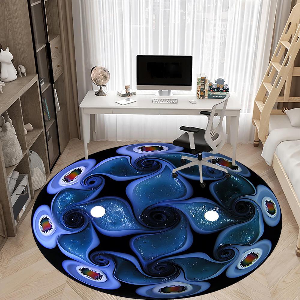 1pc Spiral Patterns Chair Carpet for Office, Non Slip, Soft and Durable Office Rug