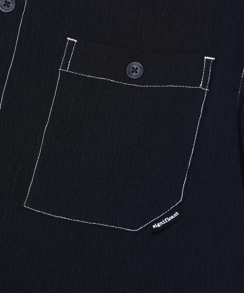 Sigeunipikeonteu Two-Pocket Pleated Short-Sleeve Shirt Lq2Yu357_Dark Grey