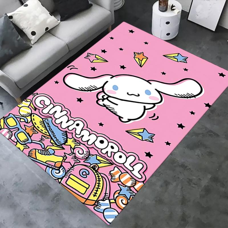 Office Rug Cinnamoroll, Cute Anti-Slip Rug, Machine Washable for Living Room, Bedroom, Office, Multiple Sizes, Bedroom Mat, Decorative Mat, Durable Ma