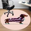 1pc Dachshund Sweater Office Round Rug, Non-slip, Soft and Durable Office Rug for Interior Decoration, Perfect for Office, Beautiful Decoration yy2603