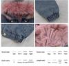 Girls' and Boys' Thick Fleece-lined Denim Jacket with Large Fur Collar - Winter Korean Style for Infants and Toddlers