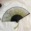 Ancient Style Small Fan, Chinese Style Women's Hanfu Dance Fan, Portable Retro Folding Fan, Summer Cooling Fan, Bamboo Fan
