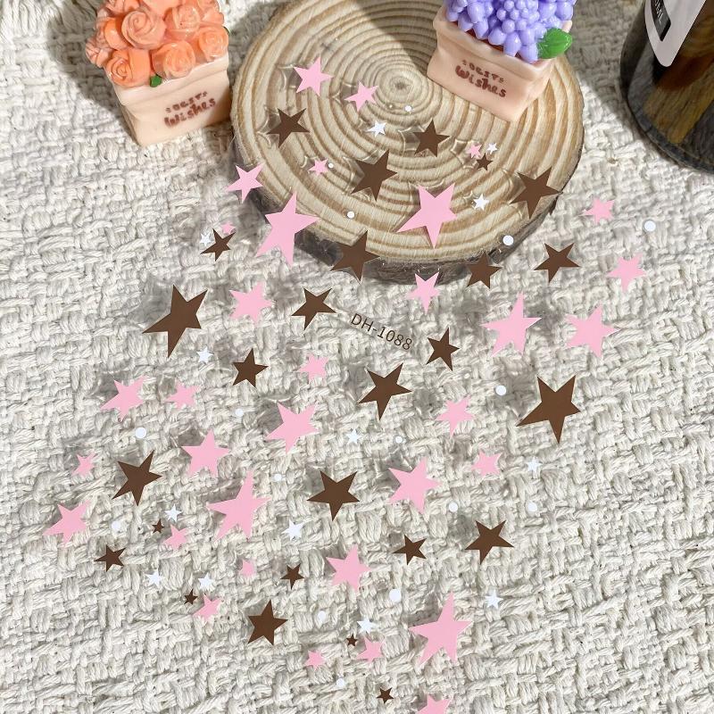 Pentagram Nail Stickers Self Adhesive Irregular Star Nail Decals DIY Nail Art Accessories for Beginner Salon Use