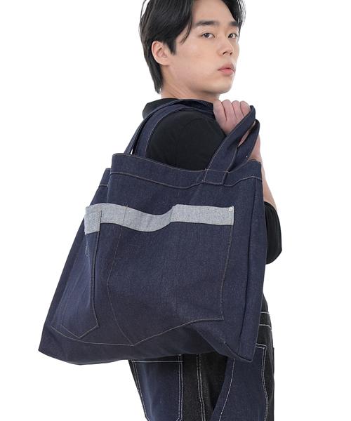 Saintcrew Walker & Builder Mega Big Denim Shoulder Bag Wbm-109 Indigo Brs