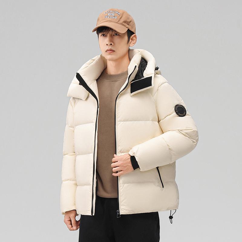 Winter New Down Jacket Men's Japanese Outdoor Thickened Warm White Duck Down Jacket Loose Hooded Men's Jacket