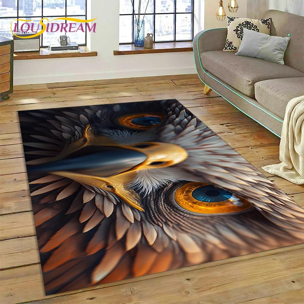 

3D Cute Owl Eagle Birds Cartoon Rug Non-slip Floor Mat for Living Room Bedroom Decor Sofa Doormat Gift for Kids 40x60cm( 15x23in )