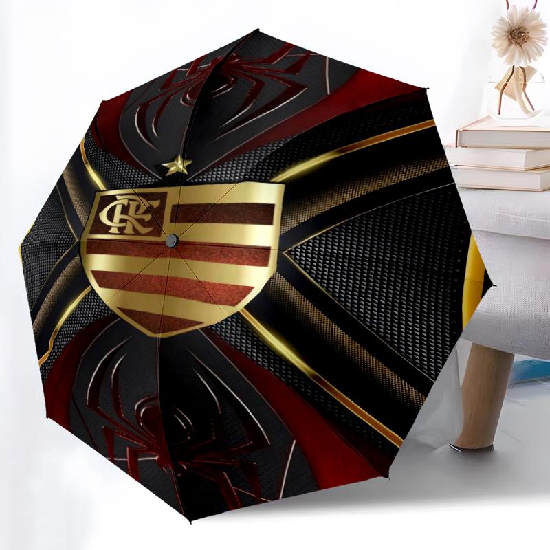 1pc Sturdy 8-Bone Auto Umbrella, Rangers FC Umbrella, Digital Printed, Foldable Umbrella for On-the-Go Outdoor Use