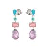 Cercei - Mifa - Argint sterling 925 - Cuarț hidrotermal multicolor - Finisaj rodiat