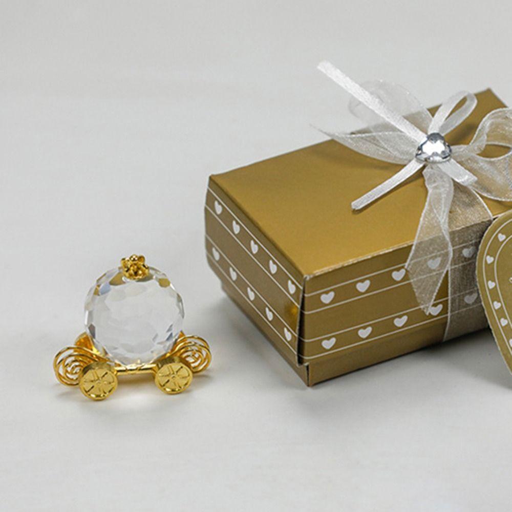 Mini Crystal Carriage Clear Crystal Crafts Table Ornaments Office Home Decoration