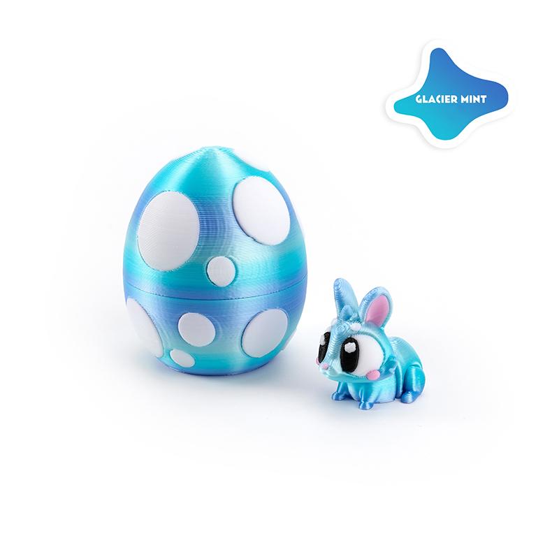 

3d Printed Rabbit Eggs Animal Model Toys Colorful Easter Rabbit Egg Home Desktop Ornament Holiday Easter Gift For Kids Adults L