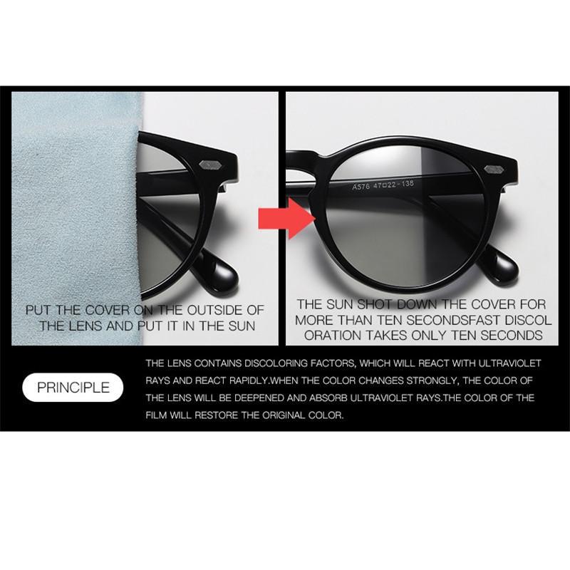 Occhiali da sole polarizzati fotocromatici con montatura TR90 alla moda Uomo Donna Occhiali da guida antiriflesso Occhiali da sole con montatura rotonda