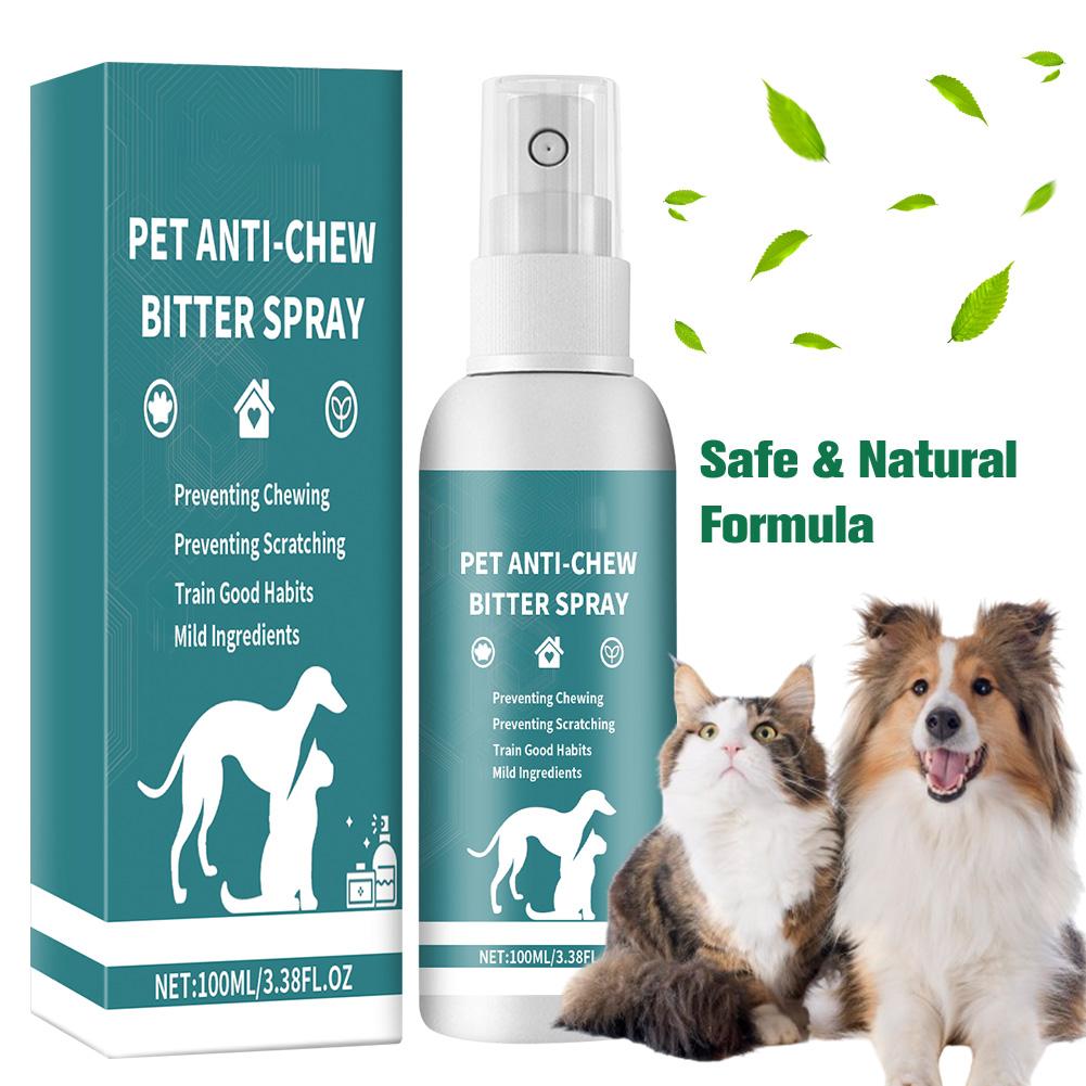 100ml No Chew Spray for Dogs No Alcohol Natural Bitter Spray Deterrent Spray Anti-Chew Bitter Dog Spray for Dogs To Stop Chewing