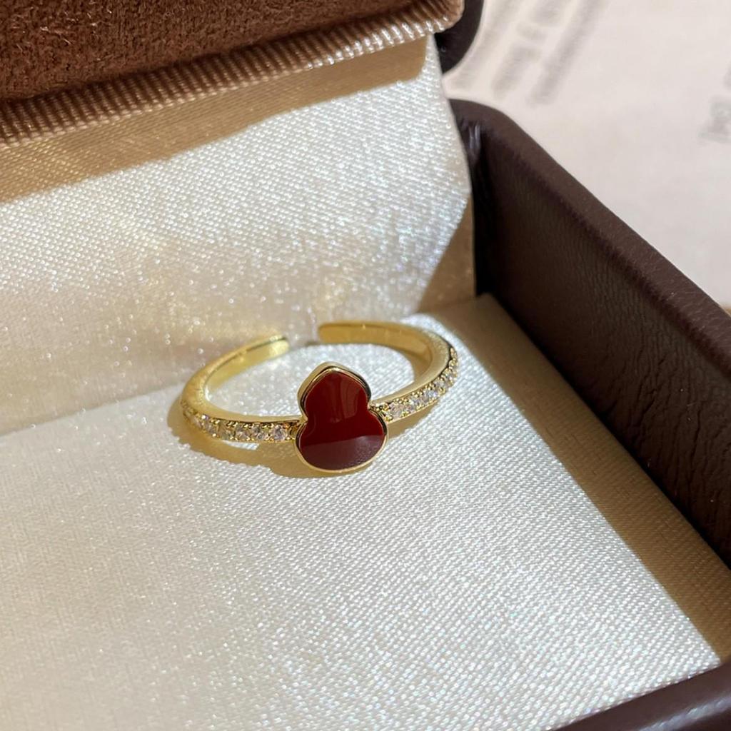 Chinese Drip Oil Gourd Open Ring - Elegant & Versatile Handcrafted Jewelry