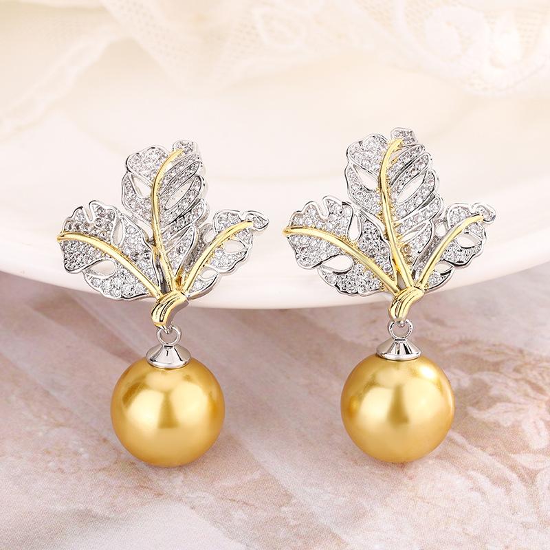 

Осенне-зимний комплект из искусственного жемчуга Nanyang, серьги из серого жемчуга, цепочка на ключицу, универсальные женские премиум-класса