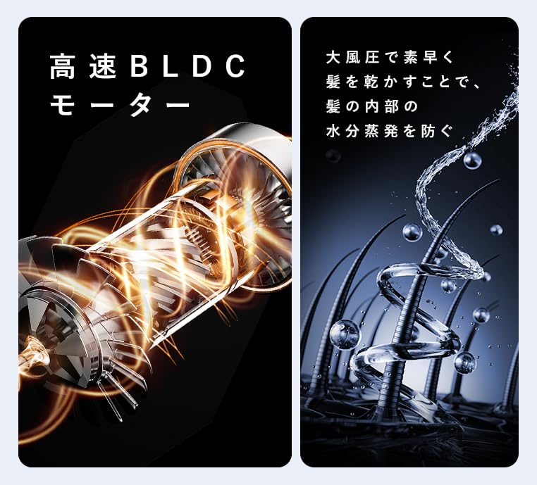 Iris Plaza Hair Dryer, Black, High Airflow, Negative Ion, Lightweight, Compact, VS-BT10 BK