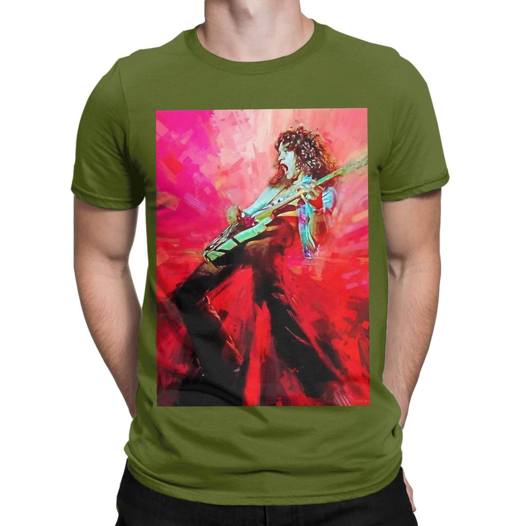Eddie Van Halen On Fire Novelty 100 Cotton TShirt Van Halen Tees Tops For Unisex