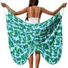 Damen Strand-Überwurfkleid mit Blumenprint, schulterfreies Wickel-Strandkleid, leichte Sommer-Sarong-Badebekleidungs-Abdeckung