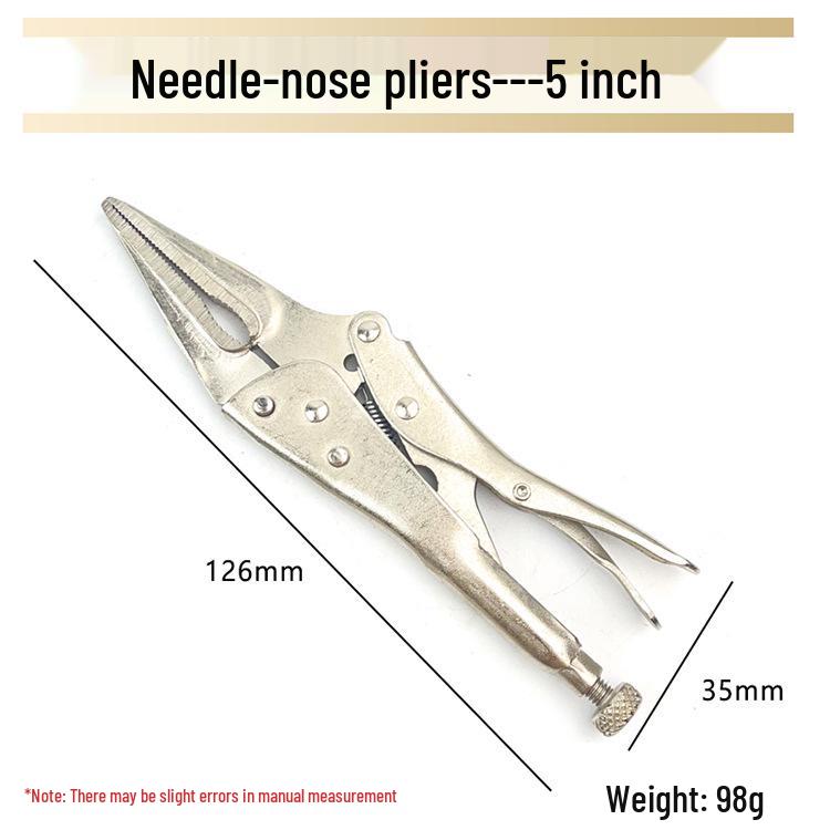 Multifunctional Flat & Pointed Nose Vise Grip Pliers, 5-9 inch, Quick Fix Holding Pliers