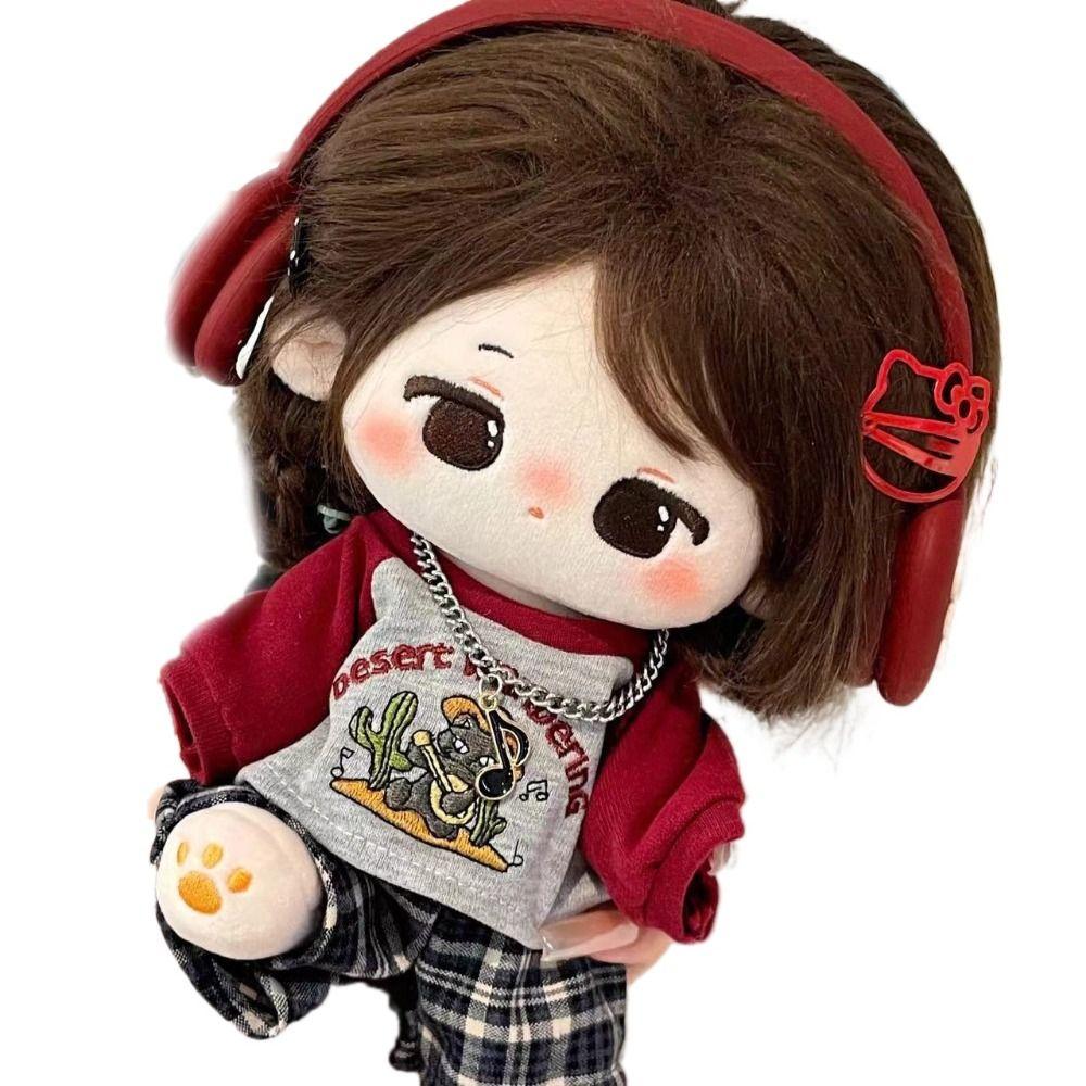 Doll Suit Costume Change Game 20CM Cotton Doll Clothes Lovely with Necklace Doll Suit Dress Up DIY T-shirt Shorts Set Kids Toys