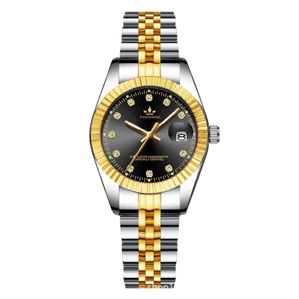 Tycoon Gold Leuchtende Herrenuhr - Lupe Kalender, Bestseller, Grenzüberschreitende Partneroption