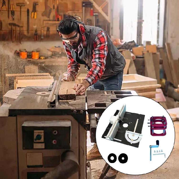 Manual Router Lift Set With Aluminum Plunge Base Plate 64 66mm Motor Compatibility Woodworking Benches Accessories Set