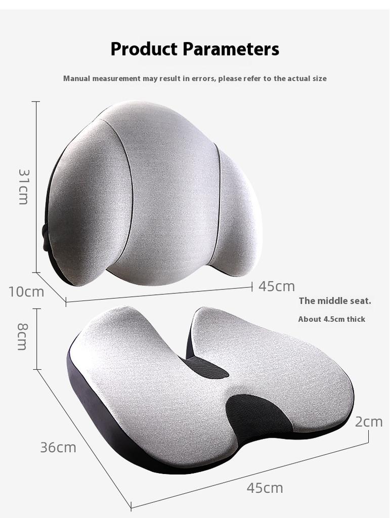 Cushion Slow Rebound Waist Support Set for Home Office Health Care Chair Pad 2 In 1 Bamboo Fiber Memory Foam Seat Cushion Back