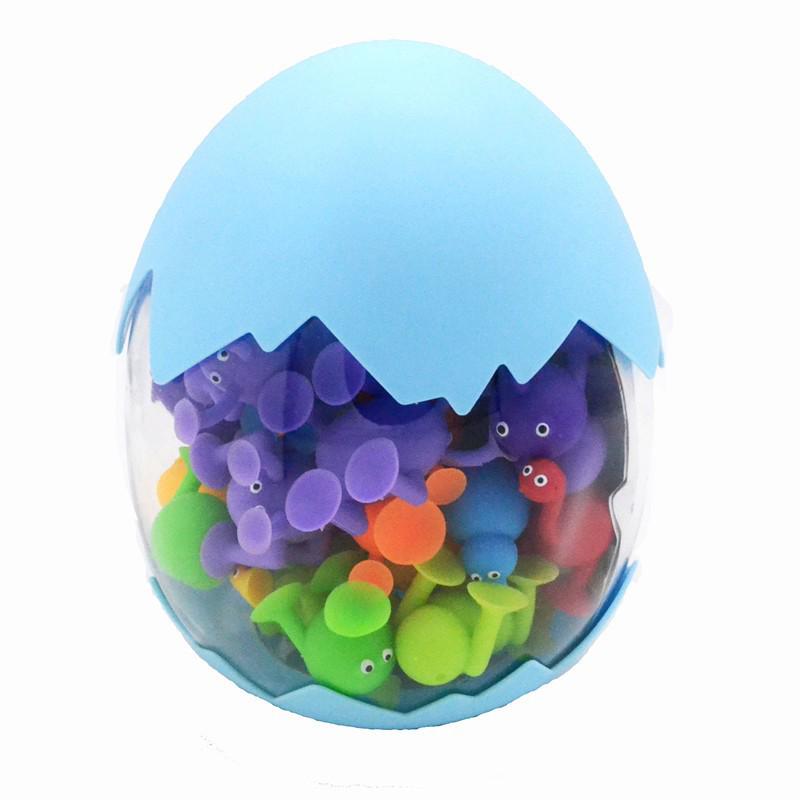 Klebrige Silikon-Saugnapf-Bausteine - Lustiges Lernspielzeug für Kinder mit Tier-Eierschalen-Designs