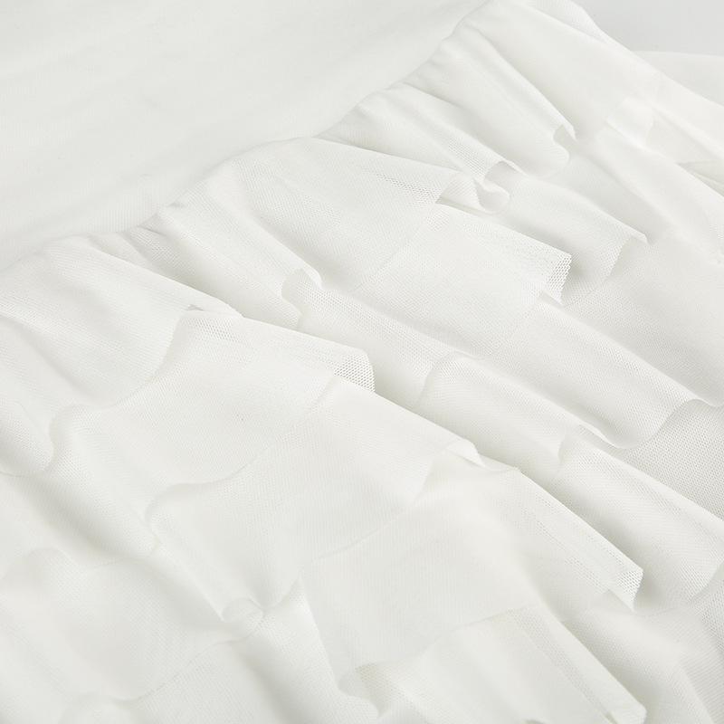 European and American Ruffled Irregular Mesh Multi-layer Low Waist Sexy Short Skirt for Women