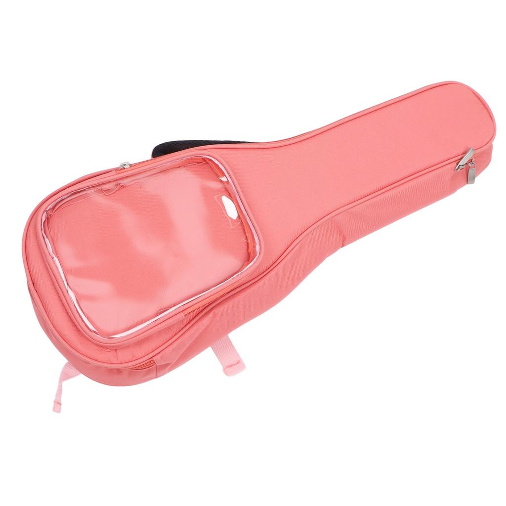 Guitar Bag 23in Ukulele Storage Bag Carrying Bag Oxford Cloth Instrument Backpack with Transparent