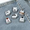 Cute Cartoon Creative Funny Cat Brooch Cartoon Character Magic Cat Metal Badge Bag Accessories Pin